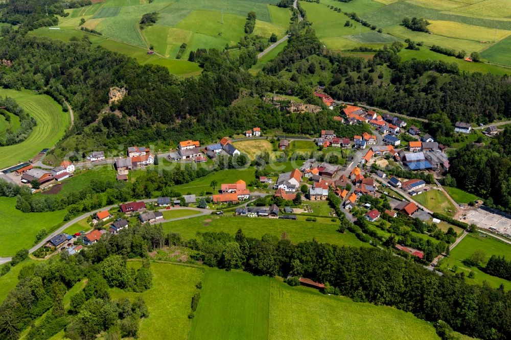 Ober-Werbe from the bird's eye view: Village view in Ober-Werbe in the state Hesse, Germany