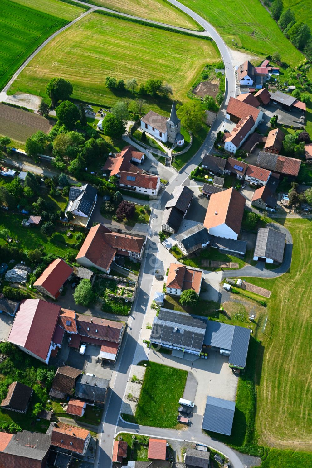 Aerial image Oberelldorf - Village view in Oberelldorf in the state Bavaria, Germany