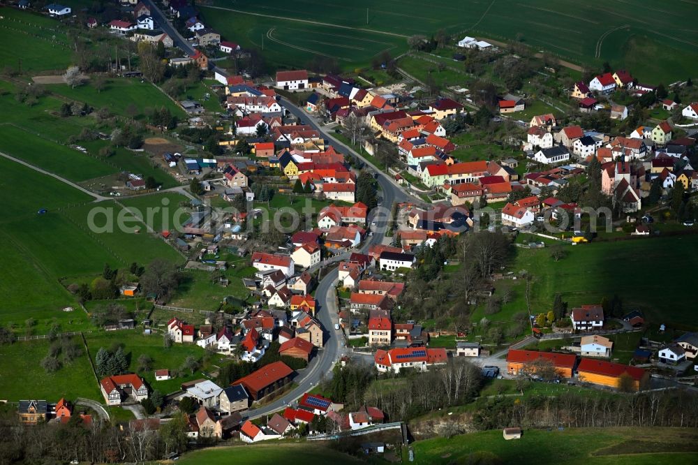 Aerial image Oberndorf - Village view in Oberndorf in the state Thuringia, Germany