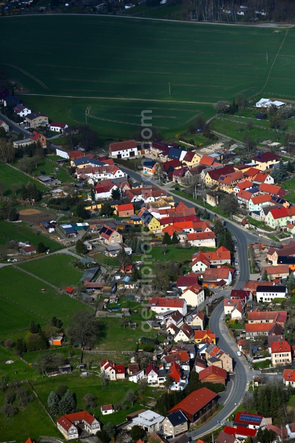 Aerial photograph Oberndorf - Village view in Oberndorf in the state Thuringia, Germany