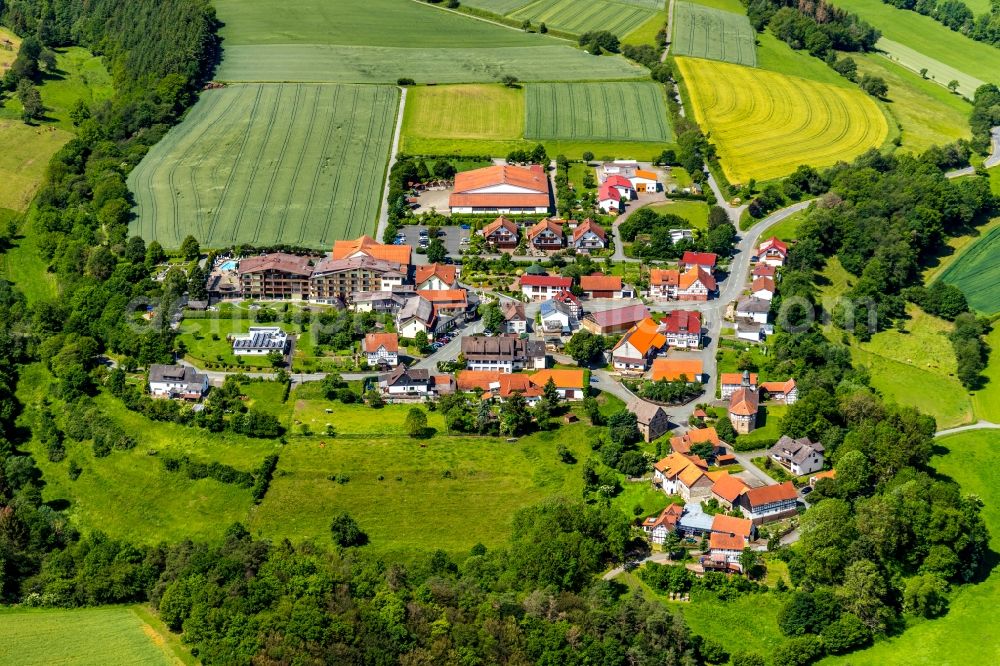 Oberorke from above - Village view in Oberorke in the state Hesse, Germany