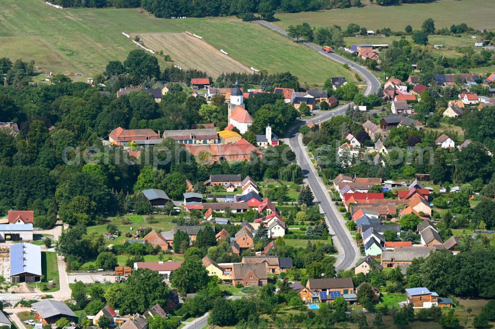 Aerial photograph Ogrosen - Village view on street Ogrosener Dorfstrasse in Ogrosen in the state Brandenburg, Germany