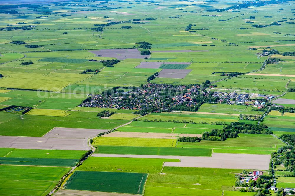 Oldenswort from above - Village view in Oldenswort in the state Schleswig-Holstein, Germany