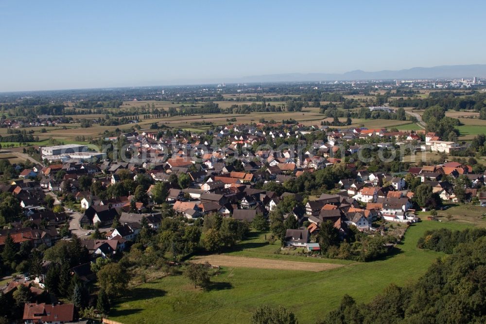 Kehl from above - Village view in the district Bodersweier in Kehl in the state Baden-Wuerttemberg