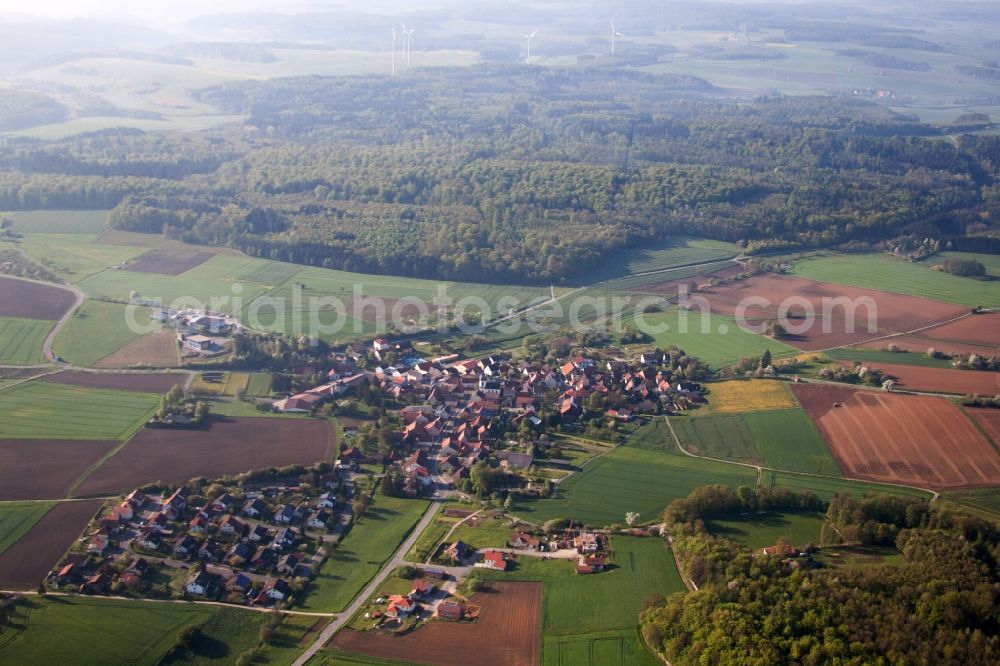 Ahorn from the bird's eye view: Village view in the district Buch in Ahorn in the state Baden-Wuerttemberg