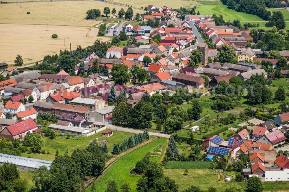 Planetal from above - Village view in the district Dahnsdorf in Planetal in the state Brandenburg, Germany