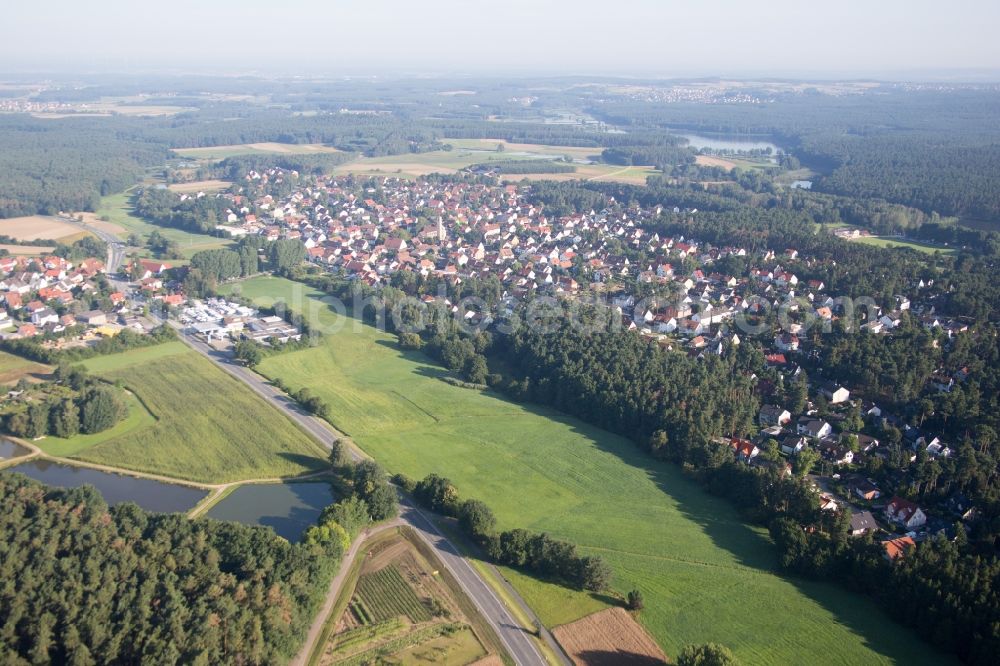 Erlangen from the bird's eye view: Village view in the district Dechsendorf in Erlangen in the state Bavaria