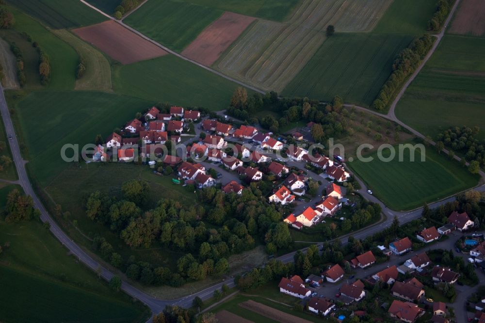 Hohenstein from the bird's eye view: Village view in the district Oedenwaldstetten in Hohenstein in the state Baden-Wuerttemberg