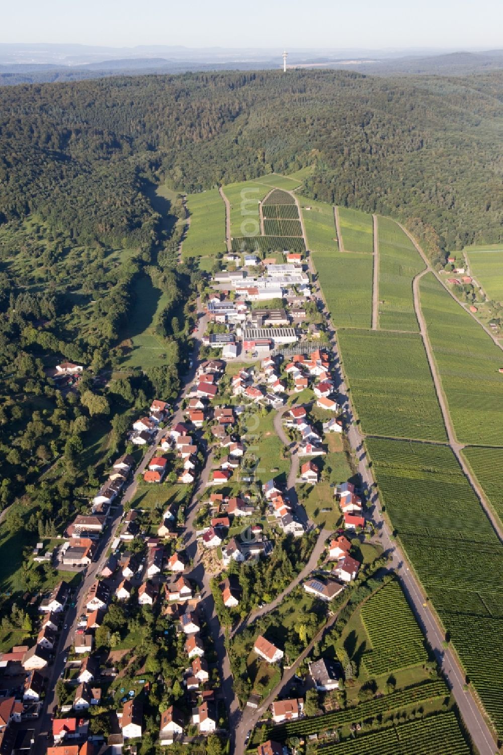 Cleebronn from the bird's eye view: Village view in the district Frauenzimmern in Cleebronn in the state Baden-Wuerttemberg