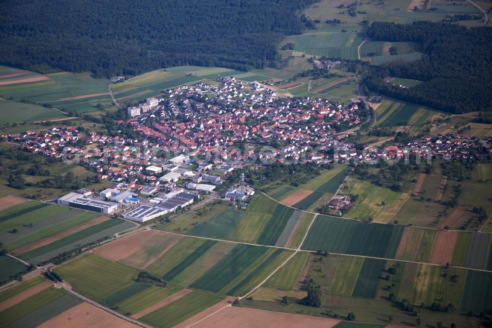 Aerial image Neulingen - Village view in the district Goebrichen in Neulingen in the state Baden-Wuerttemberg