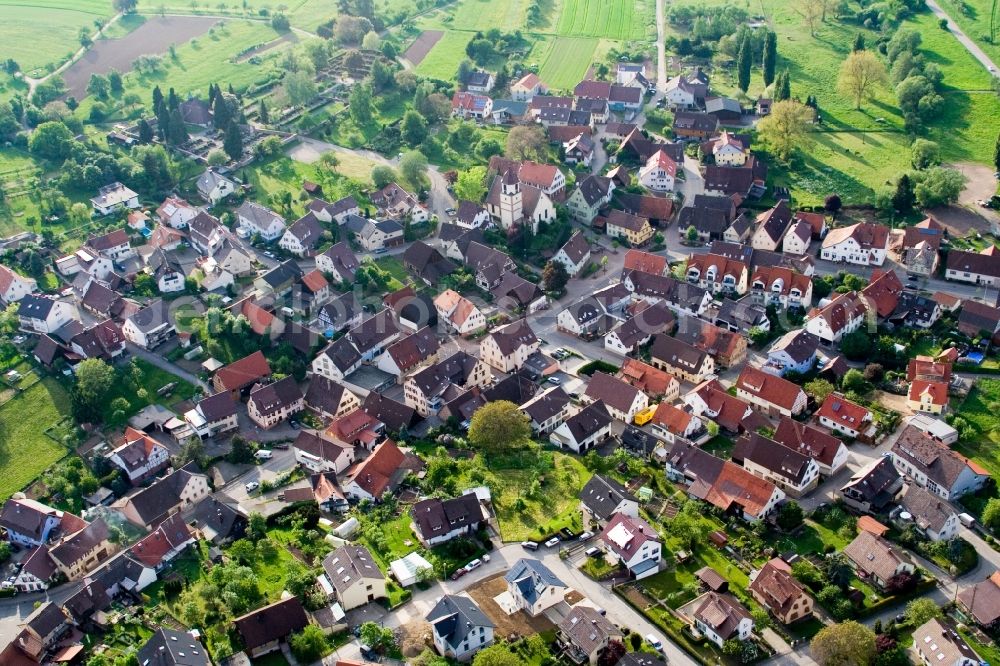 Birkenfeld from above - Village view in the district Graefenhausen in Birkenfeld in the state Baden-Wuerttemberg