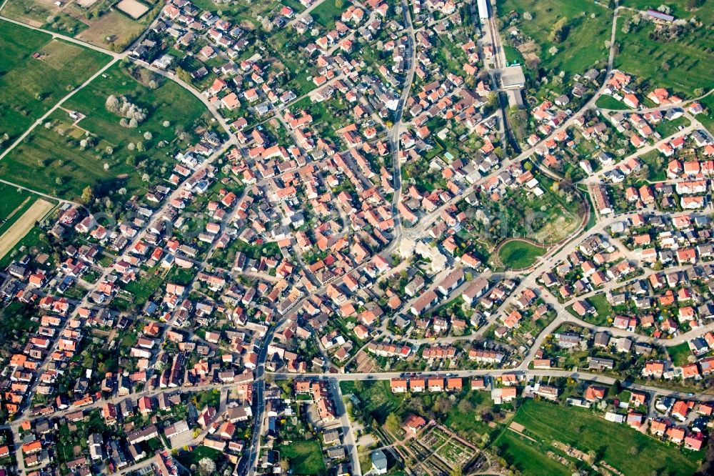 Aerial photograph Karlsbad - Village view in the district Ittersbach in Karlsbad in the state Baden-Wuerttemberg, Germany