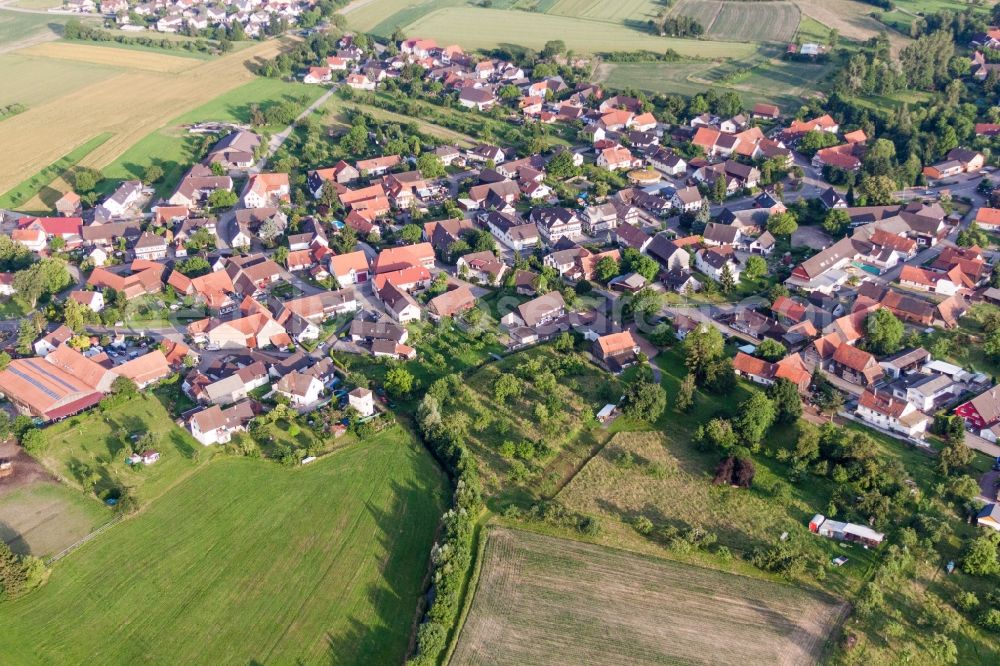 Rheinau from the bird's eye view: Village view in the district Linx in Rheinau in the state Baden-Wuerttemberg, Germany