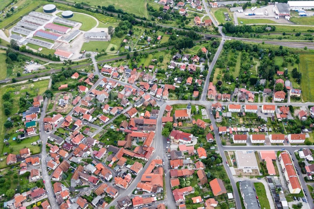 Obermaßfeld-Grimmenthal from above - Village view in the district Obermassfeld in Obermassfeld-Grimmenthal in the state Thuringia, Germany