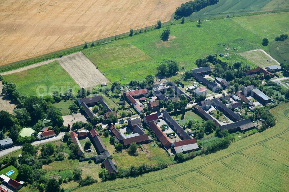 Pannigkau from above - Village view in Pannigkau in the state Saxony-Anhalt, Germany