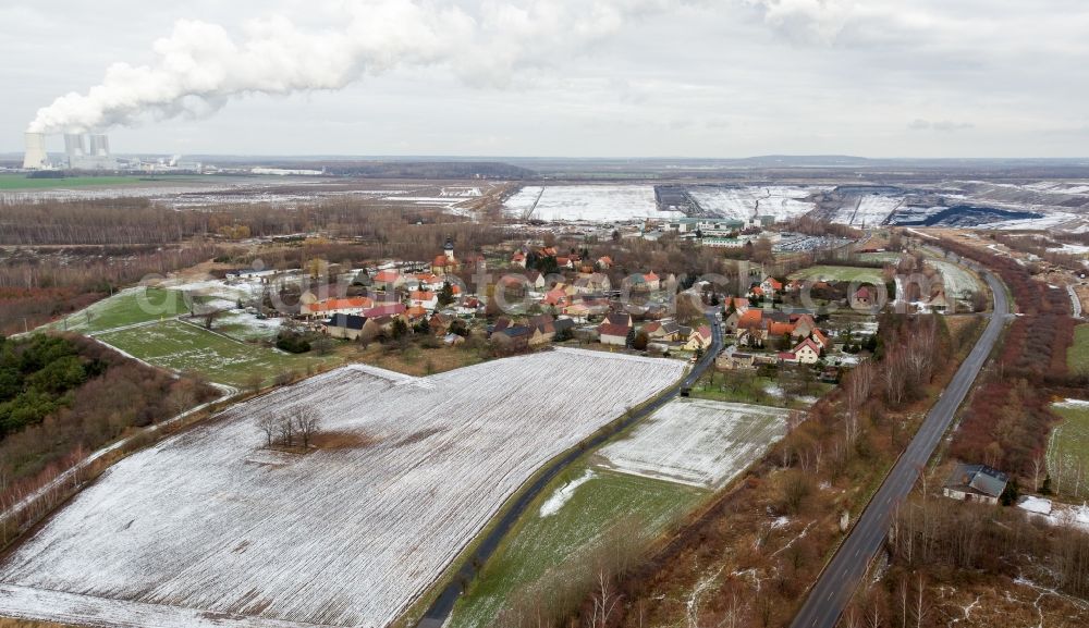 Aerial image Pödelwitz - Village view in Poedelwitz in the state Saxony, Germany