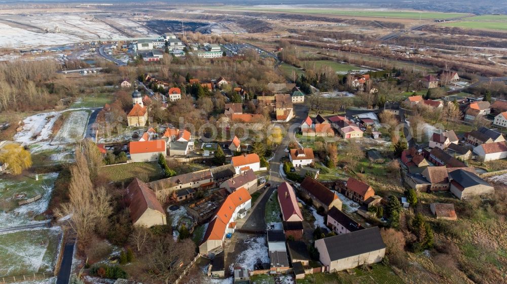 Aerial image Pödelwitz - Village view in Poedelwitz in the state Saxony, Germany