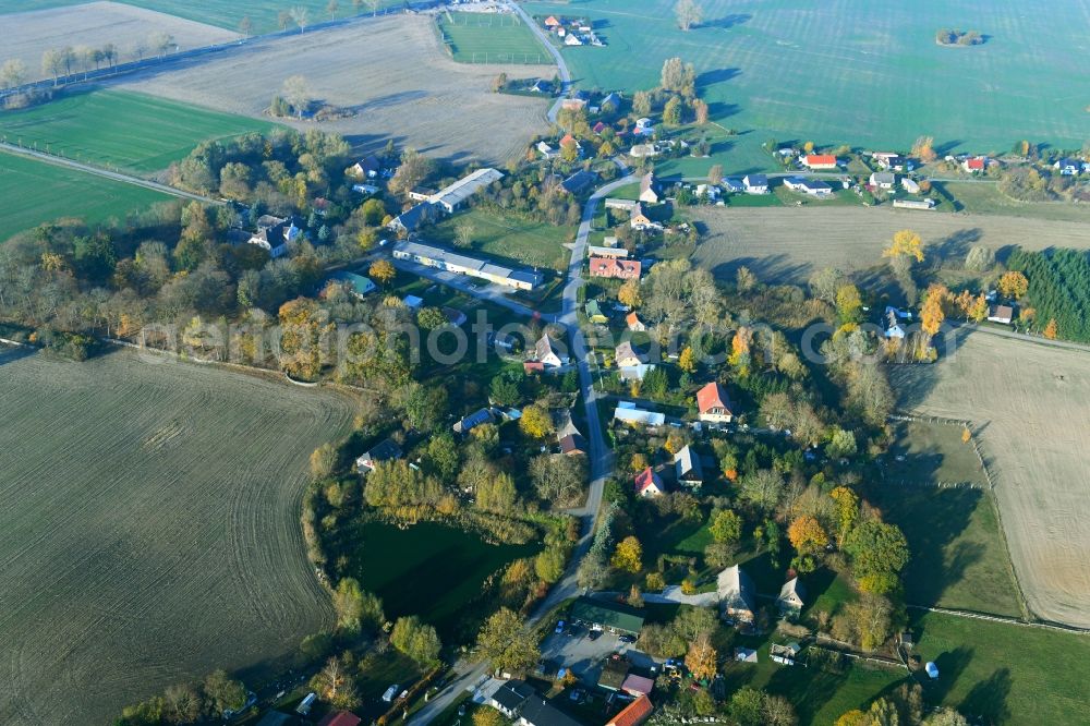 Pentz from above - Village view in Pentz in the state Mecklenburg - Western Pomerania, Germany