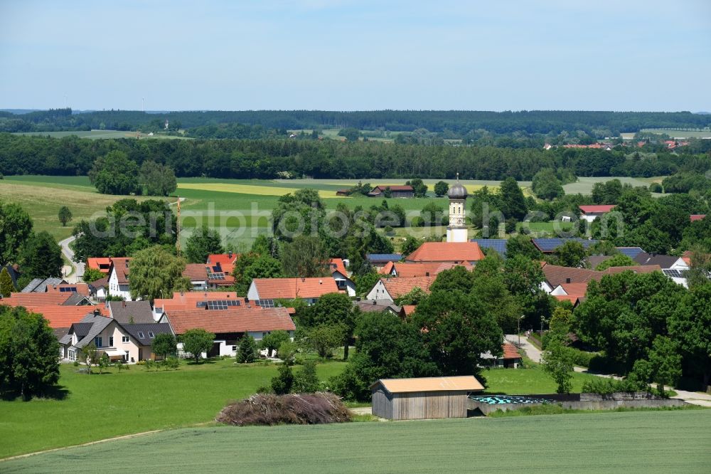 Aerial photograph Pfaffenhofen - Village view in Pfaffenhofen in the state Bavaria, Germany