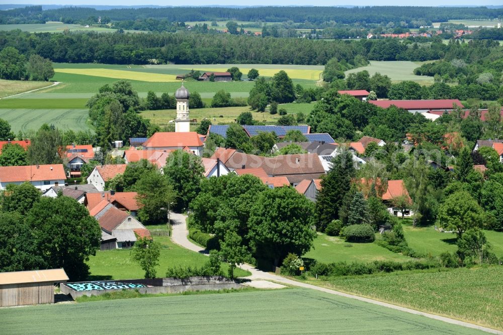 Aerial photograph Pfaffenhofen - Village view in Pfaffenhofen in the state Bavaria, Germany