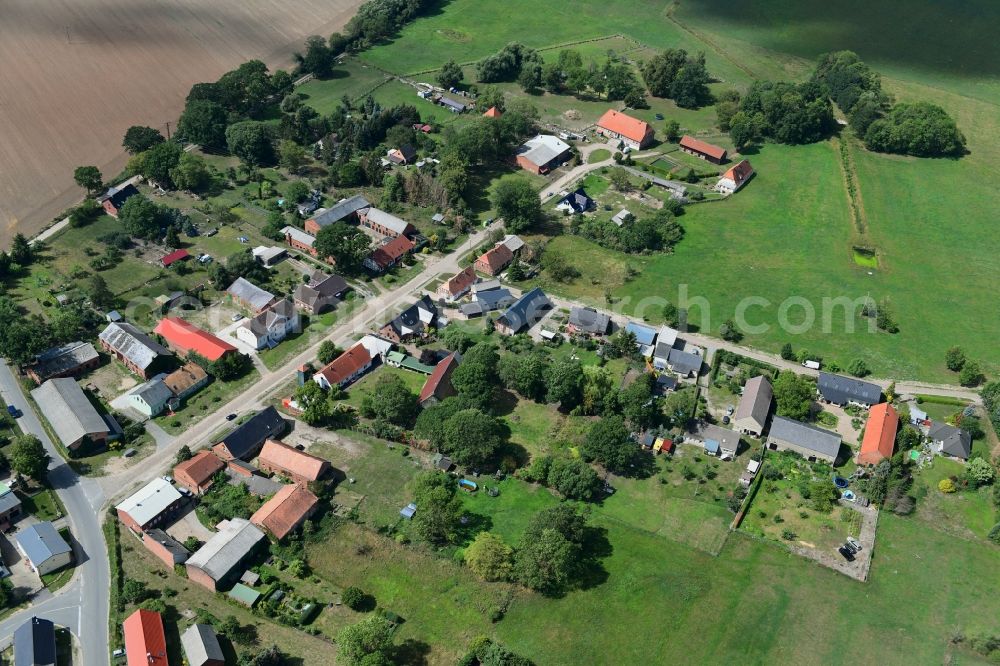 Aerial image Pinnow - Village view in Pinnow in the state Brandenburg, Germany