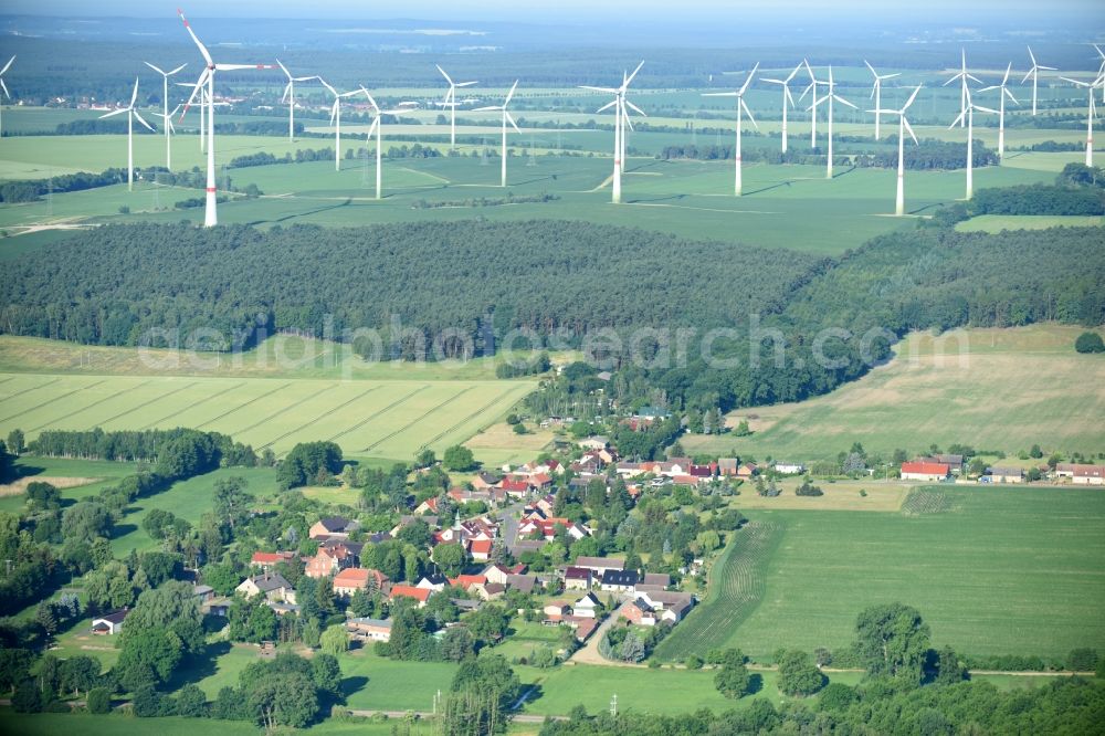 Pitschen-Pickel from above - Village view in Pitschen-Pickel in the state Brandenburg, Germany