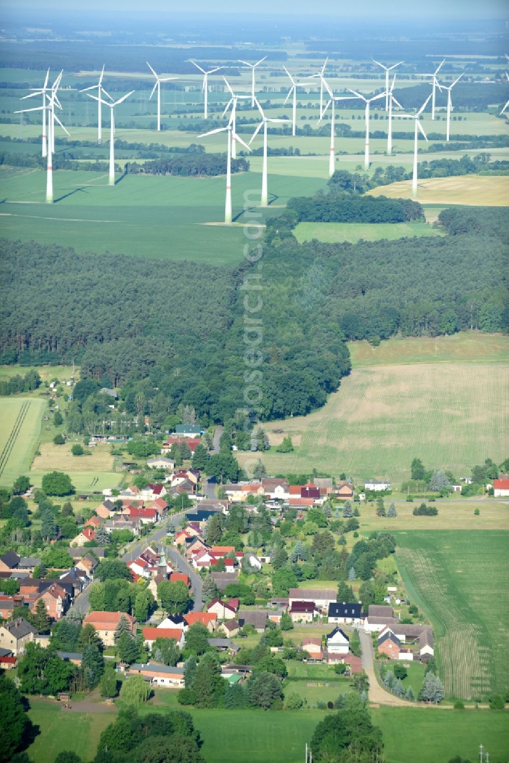 Aerial image Pitschen-Pickel - Village view in Pitschen-Pickel in the state Brandenburg, Germany