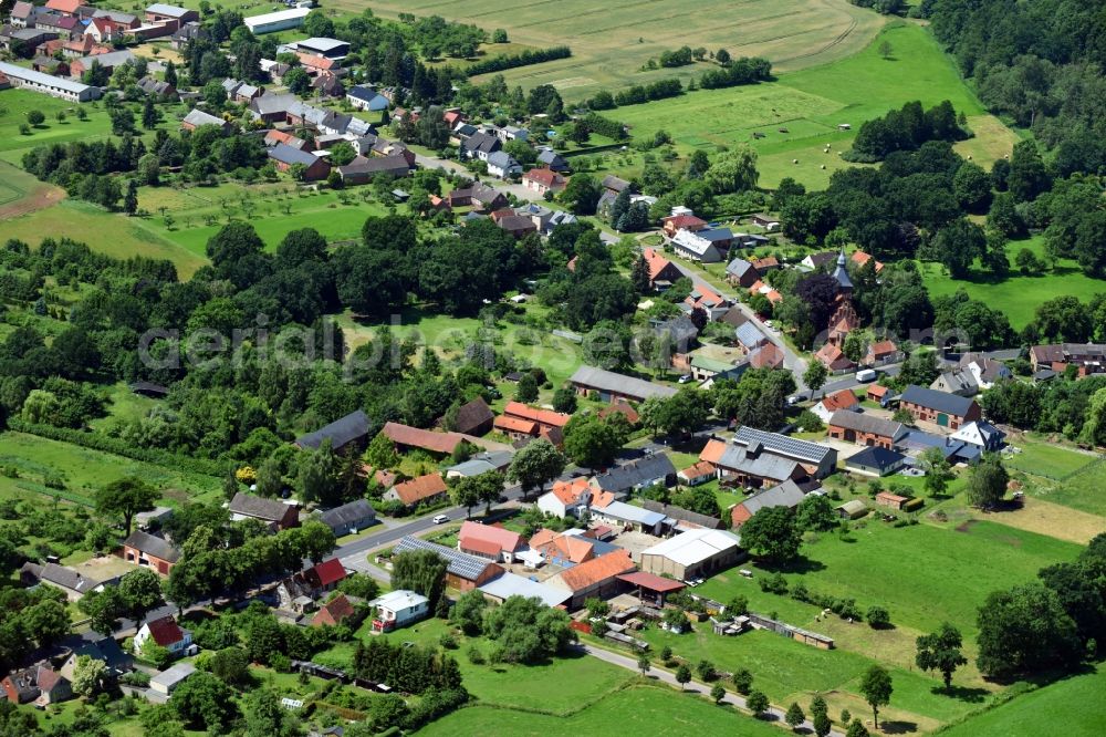 Premslin from above - Village view in Premslin in the state Brandenburg, Germany