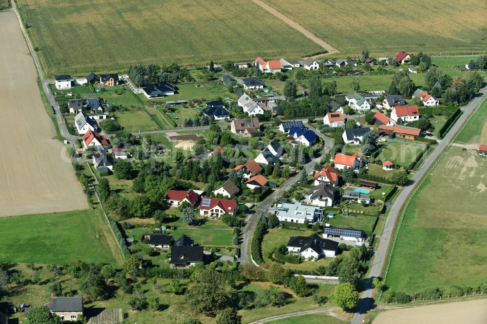 Aerial image Prießnitz - Village view of Priessnitz in the state Saxony