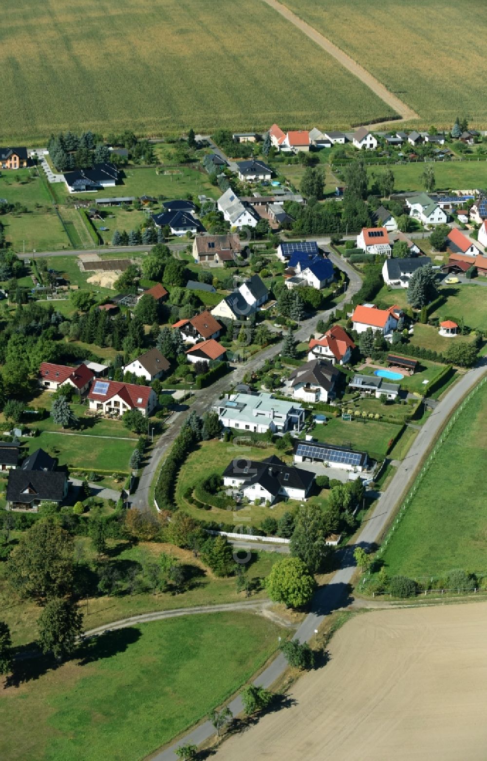 Prießnitz from above - Village view of Priessnitz in the state Saxony