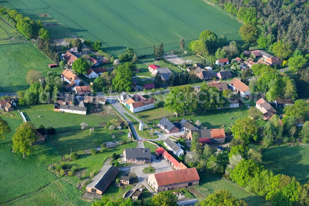 Proitze from above - Village view in Proitze in the state Lower Saxony, Germany