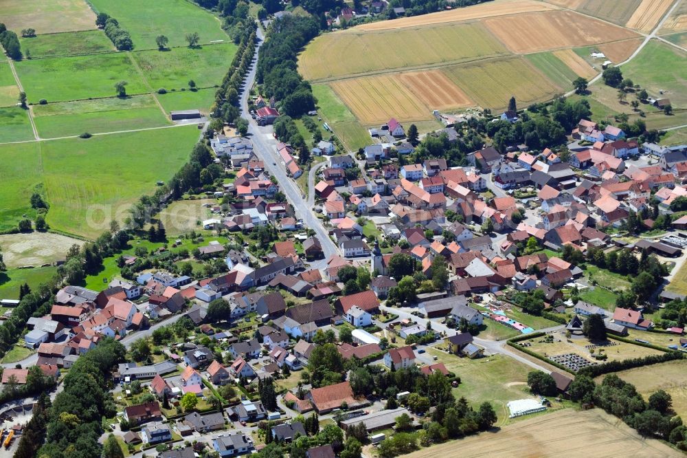 Queck from the bird's eye view: Village view in Queck in the state Hesse, Germany