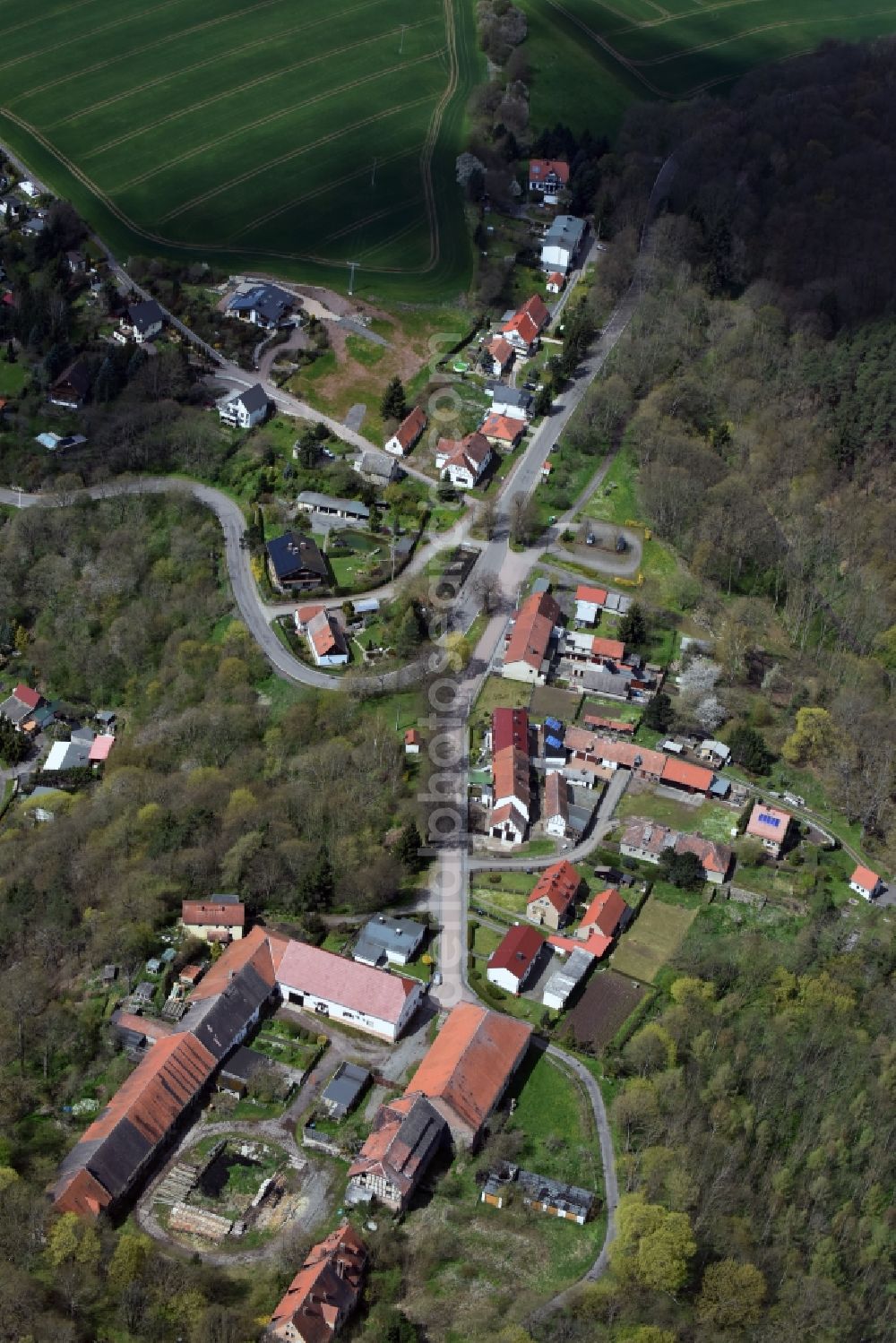 Rammelburg from above - Village view of Rammelburg in the state Saxony-Anhalt