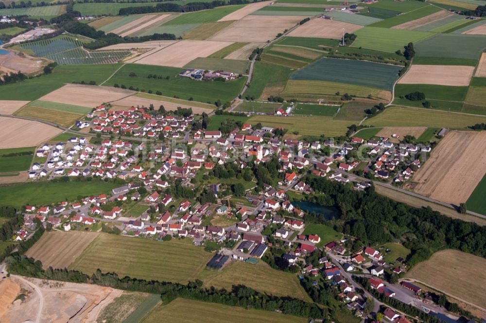 Aerial photograph Alberweiler - Village - view on the edge of agricultural fields and farmland in Alberweiler in the state Baden-Wurttemberg, Germany