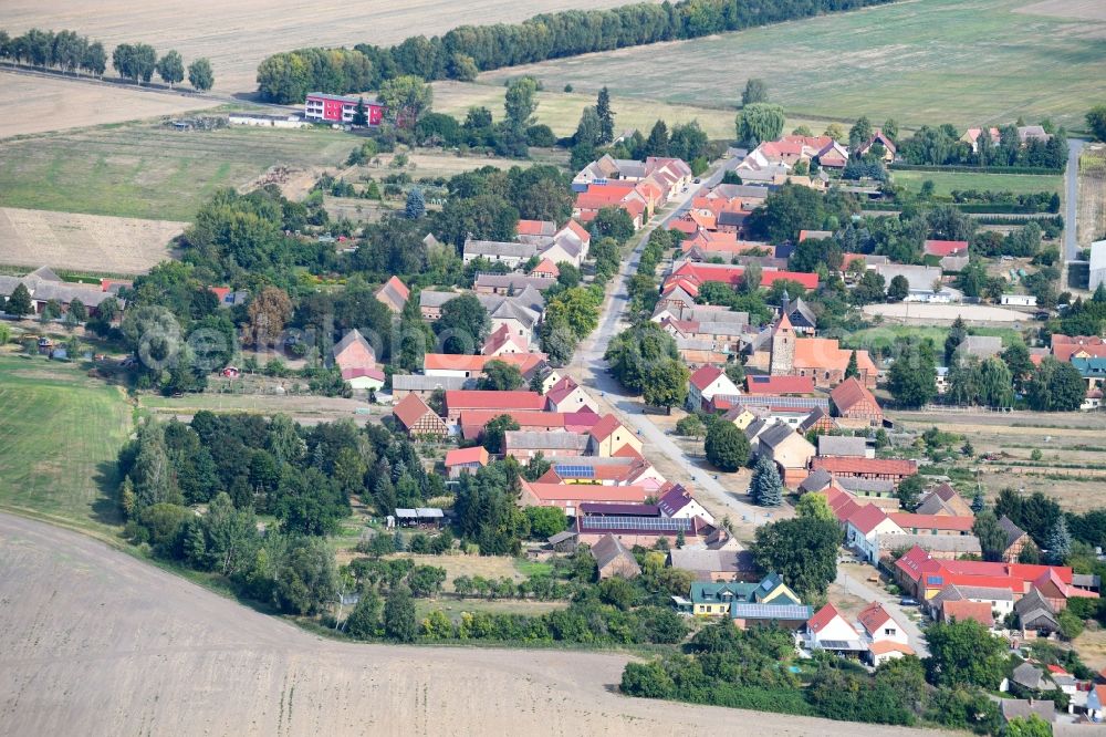 Aerial photograph Bardenitz Pechüle - Village - view on the edge of agricultural fields and farmland in Bardenitz Pechuele in the state Brandenburg, Germany