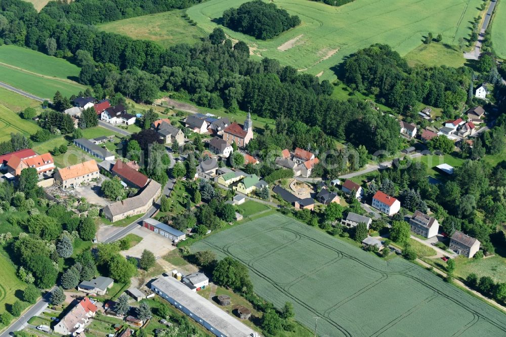 Aerial photograph Beicha - Village - view on the edge of agricultural fields and farmland in Beicha in the state Saxony, Germany