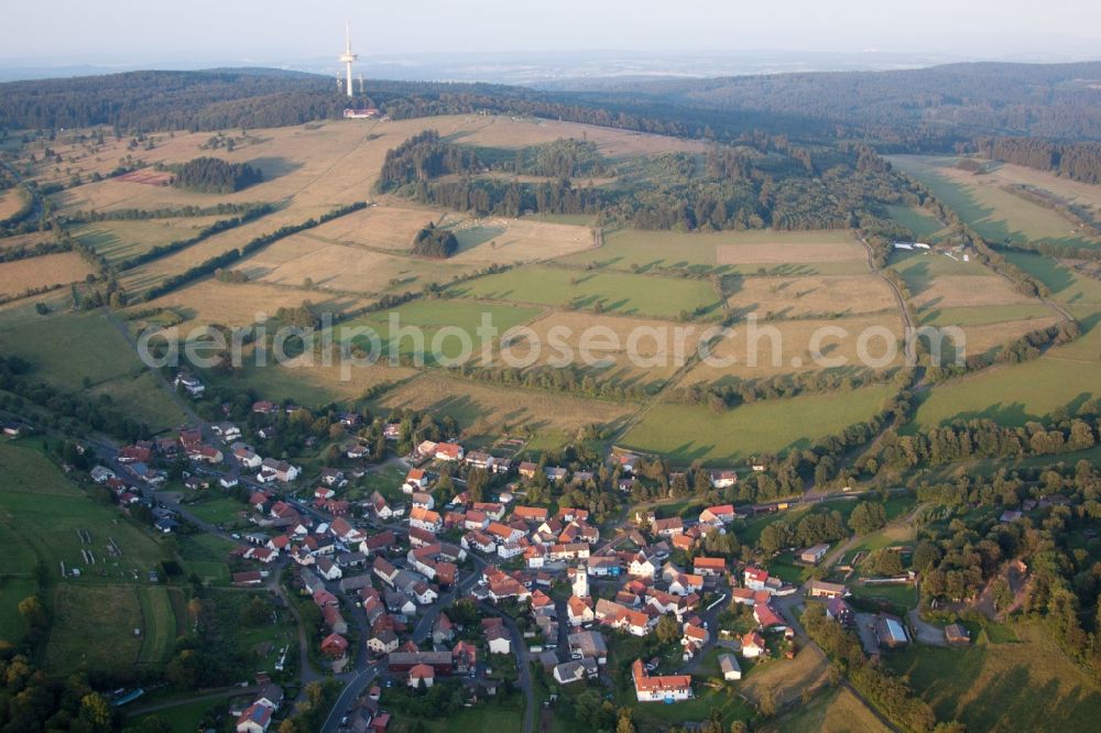 Aerial photograph Breungeshain - Village - view on the edge of agricultural fields and farmland in Breungeshain in the state Hesse