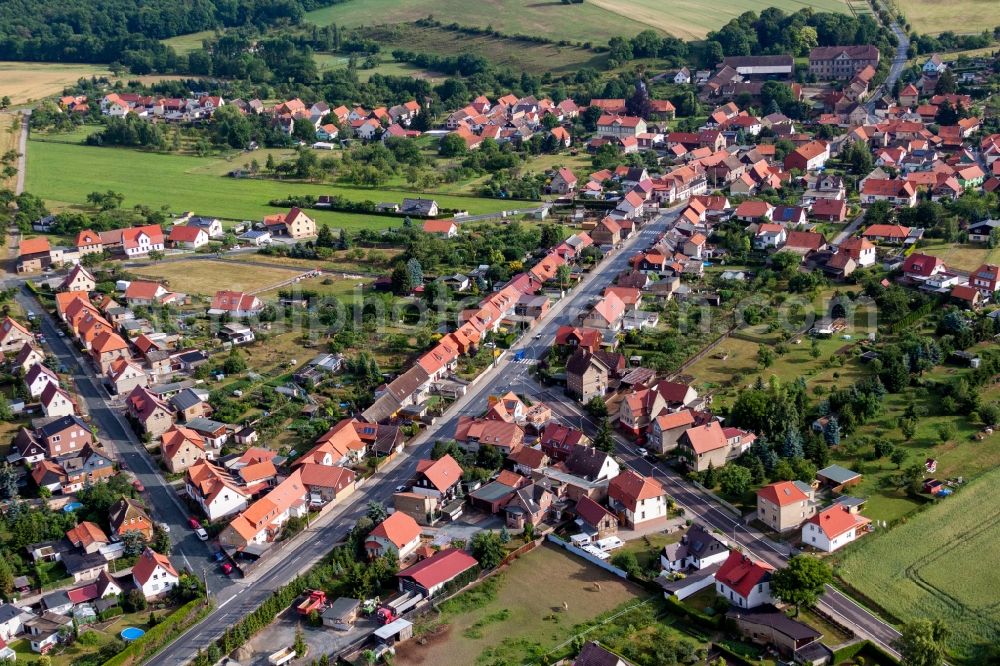 Aerial photograph Cattenstedt - Village - view on the edge of agricultural fields and farmland in Cattenstedt in the state Saxony-Anhalt, Germany