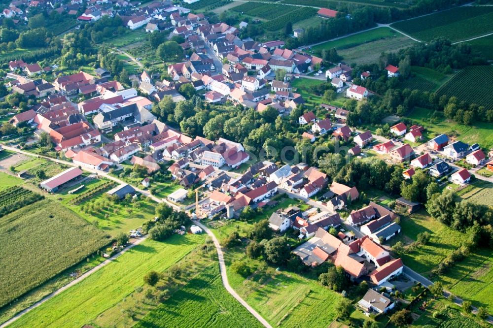 Aerial photograph Dierbach - Village - view on the edge of agricultural fields and farmland in Dierbach in the state Rhineland-Palatinate