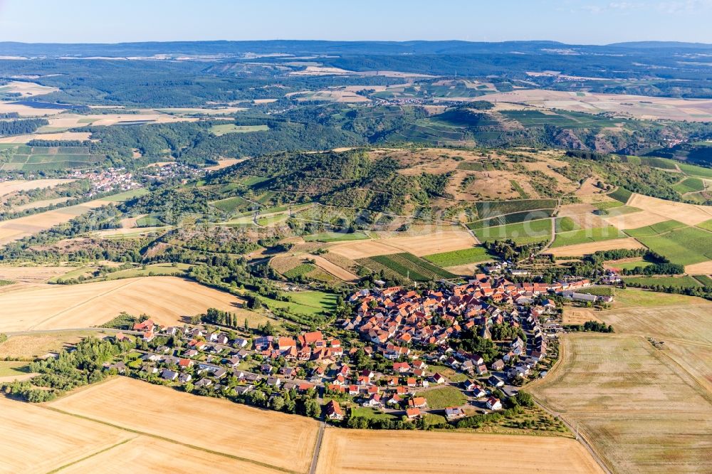 Aerial photograph Duchroth - Village - view on the edge of agricultural fields and farmland in Duchroth in the state Rhineland-Palatinate, Germany