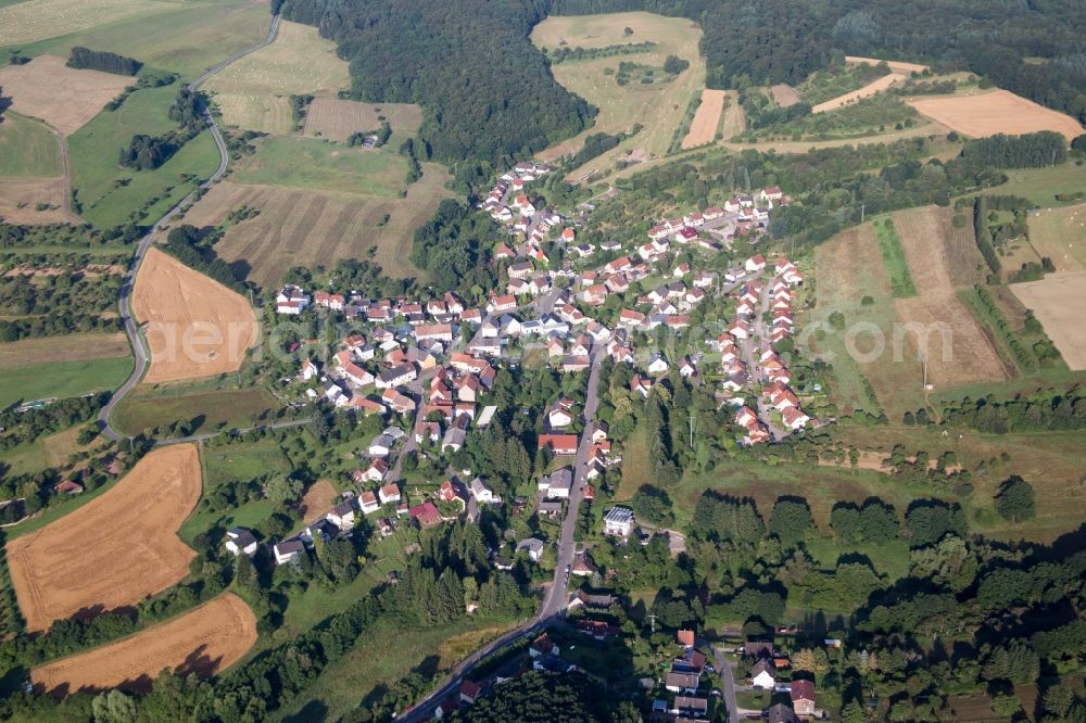 Aerial image Frohnhofen - Village - view on the edge of agricultural fields and farmland in Frohnhofen in the state Rhineland-Palatinate, Germany