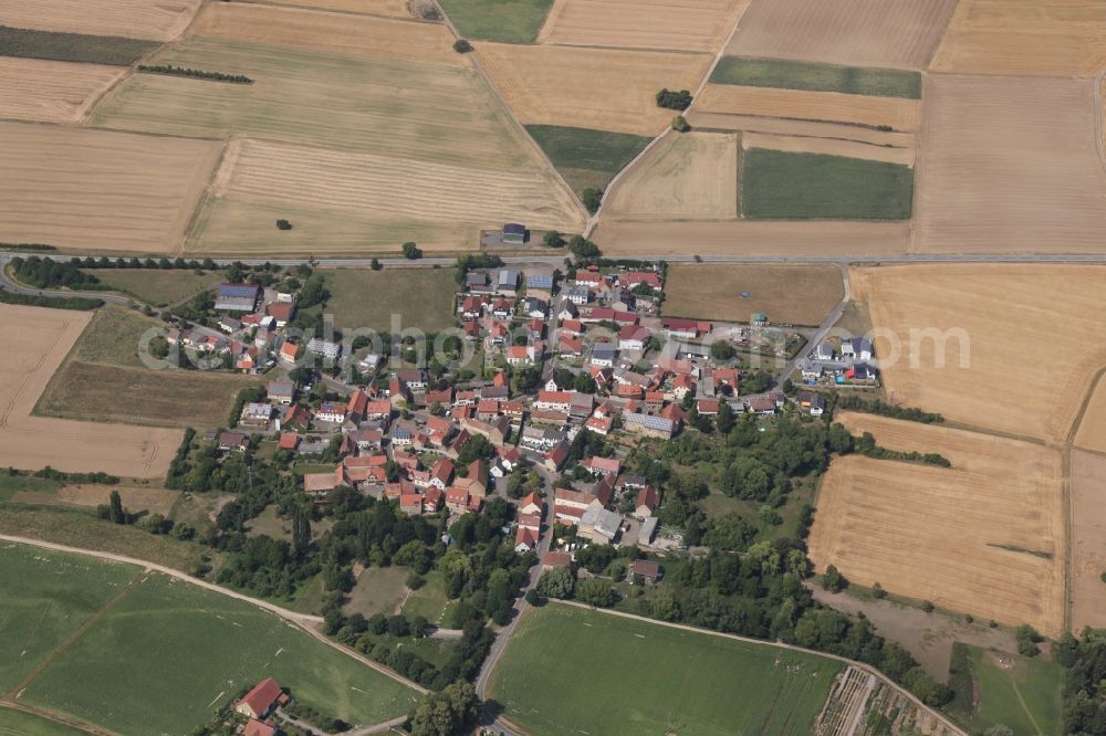 Gauersheim from above - Village - view on the edge of agricultural fields and farmland in Gauersheim in the state Rhineland-Palatinate, Germany