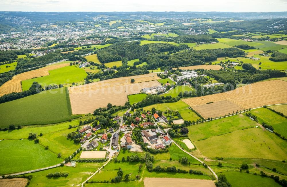 Gevelsberg from above - Village - view on the edge of agricultural fields and farmland in Gevelsberg in the state North Rhine-Westphalia, Germany