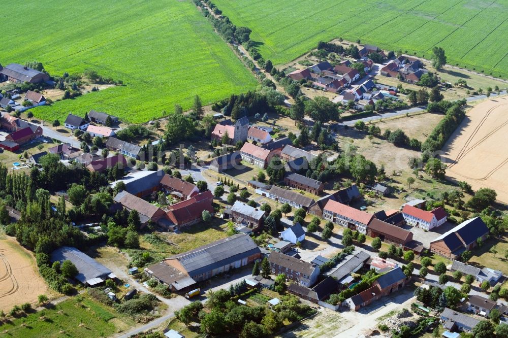 Kahrstedt from above - Village - view on the edge of agricultural fields and farmland in Kahrstedt in the state Saxony-Anhalt, Germany