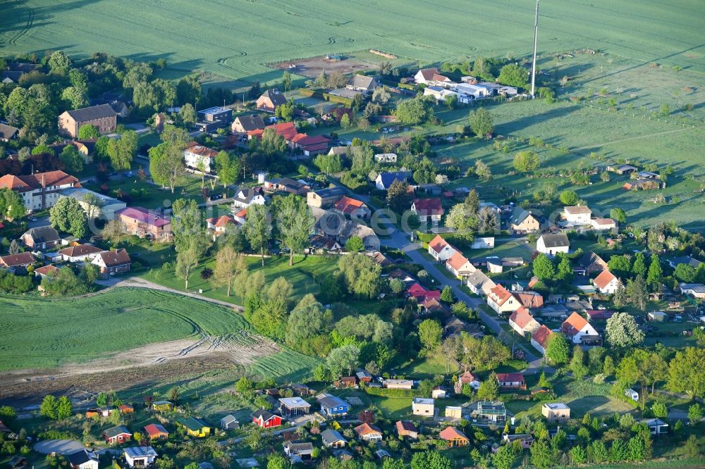 Aerial image Klein-Ziethen - Village - view on the edge of agricultural fields and farmland in Klein-Ziethen in the state Brandenburg, Germany