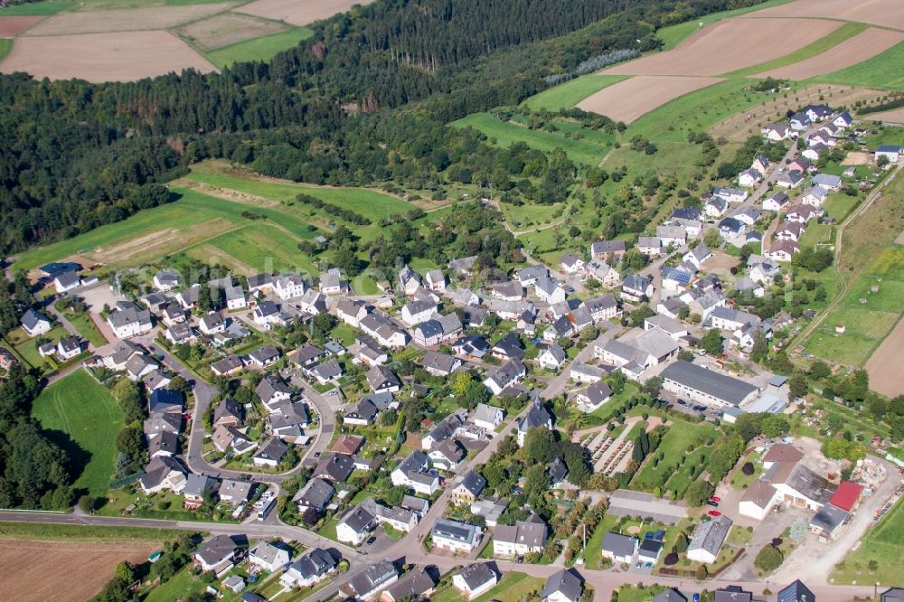 Aerial photograph Kratzenburg - Village - view on the edge of agricultural fields and farmland in Kratzenburg in the state Rhineland-Palatinate, Germany