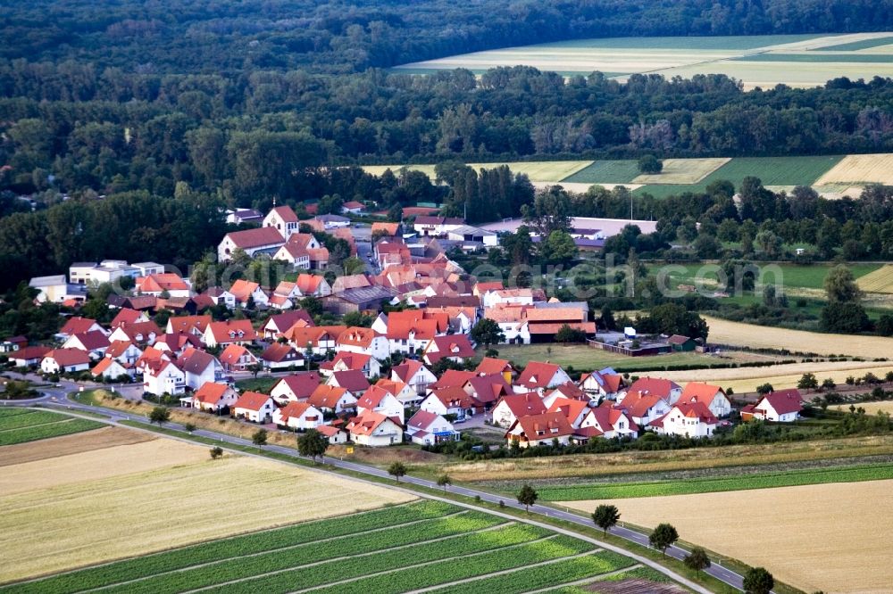 Aerial photograph Kuhardt - Village - view on the edge of agricultural fields and farmland in Kuhardt in the state Rhineland-Palatinate