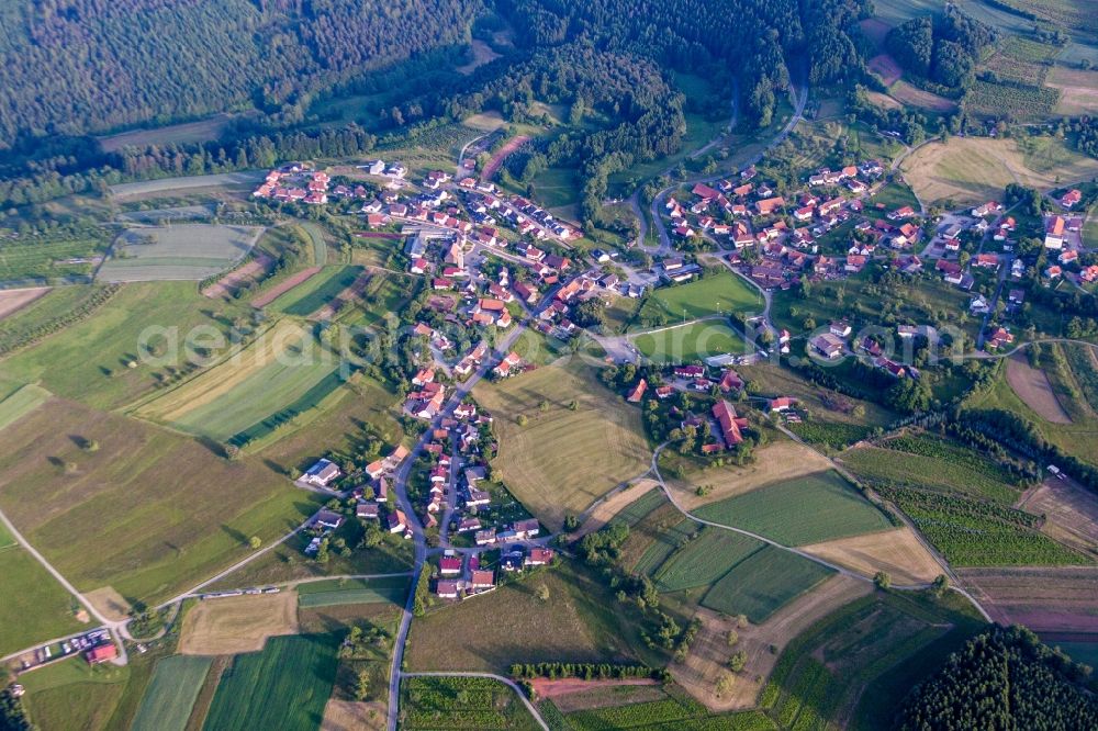 Aerial photograph Limbach - Village - view on the edge of agricultural fields and farmland in Limbach in the state Baden-Wuerttemberg, Germany