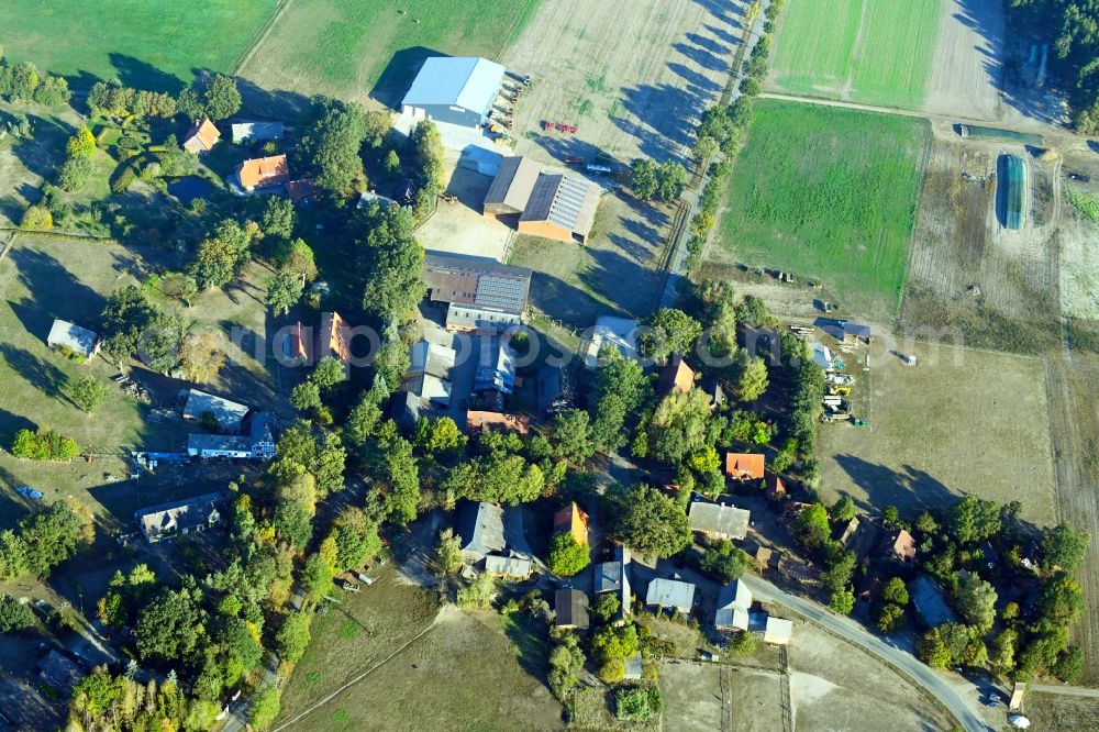 Aerial image Marleben - Village - view on the edge of agricultural fields and farmland in Marleben in the state Lower Saxony, Germany