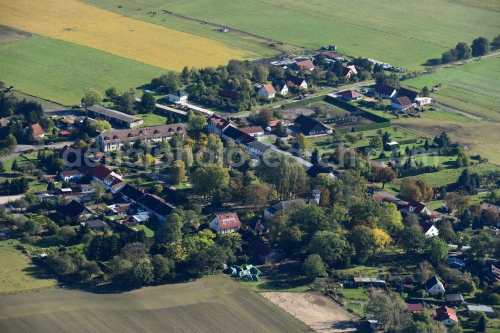 Aerial photograph Molkenberg - Village - view on the edge of agricultural fields and farmland in Molkenberg in the state Brandenburg, Germany